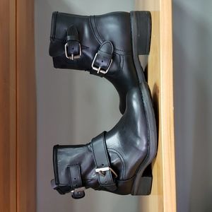 Women's Steve Madden Damiannn Moto Ankle Boots Black Leather Sz. 5.5